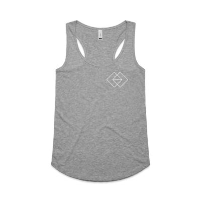 Women's Racerback Tanks - Grey/Black Thumbnail